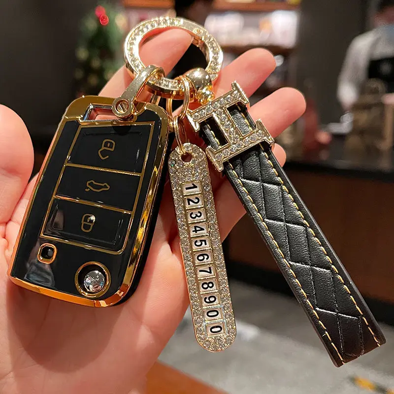 

Stylish Durable TPU Key Fob Case For VW Polo Golf 7 for Skoda Octavia Kodiaq Karoq for SEAT Ateca Leon Key Cover Shell