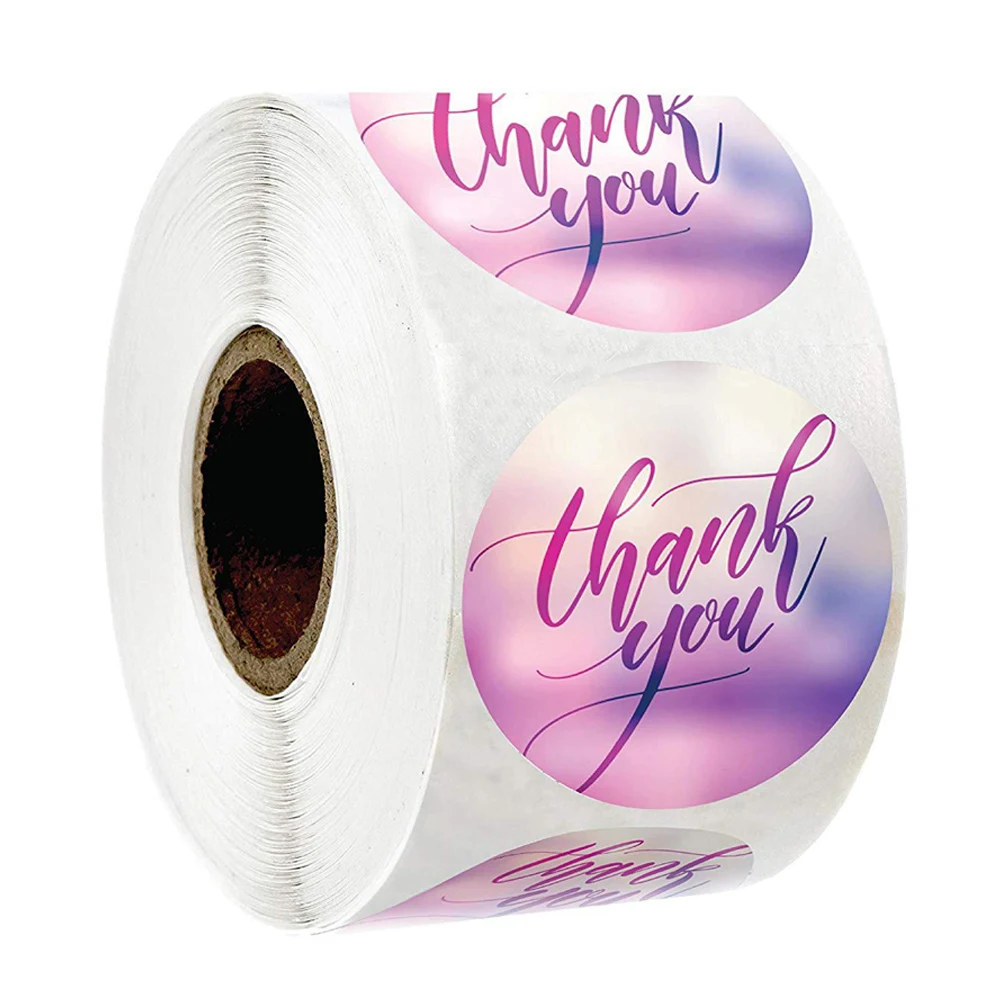 

500 Pieces Scrolling Label Thank You Sticker Scrapbook Gift Decoration Stationery Sticker Seal Hand Sticker Sticker