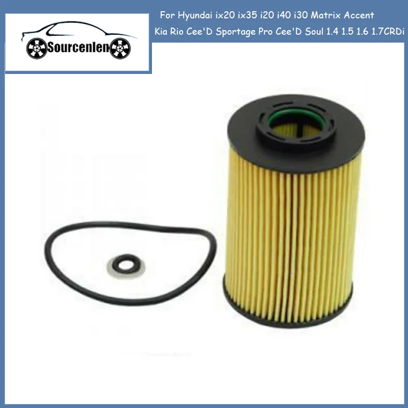 

26320-3C250 Oil Filter For Hyundai ix20 ix35 i20 i40 i30 Matrix Accent Kia Rio Cee'D Sportage Pro Cee'D Soul 1.4 1.5 1.6 1.7CRDi