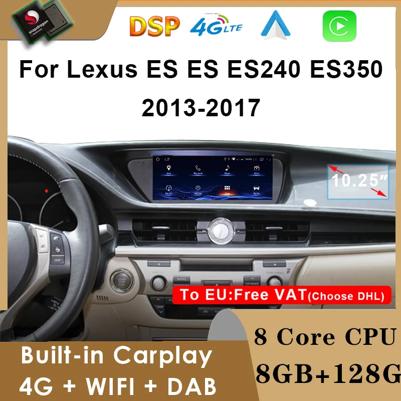 

Car Radio GPS Multimedia Player CarPlay Auto Radio Android 12 For Lexus ES240 ES250 ES350 ES300h 2013-2017 Accsesories MP3 WIFI