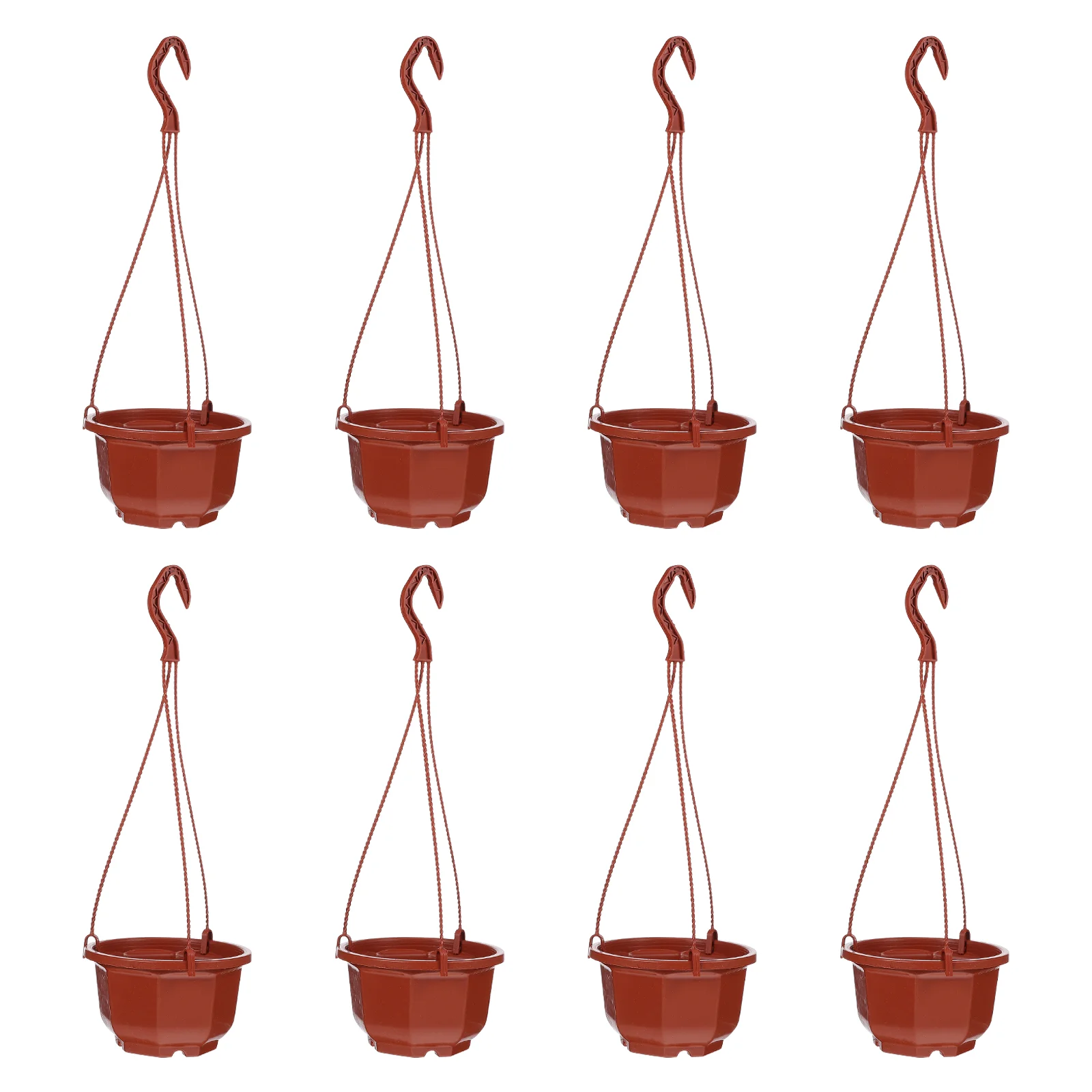 

8 Pcs Pot Octagonal Plastic Flower Overdoor Hook Hanger Hanging Holders Pp Flowerpots