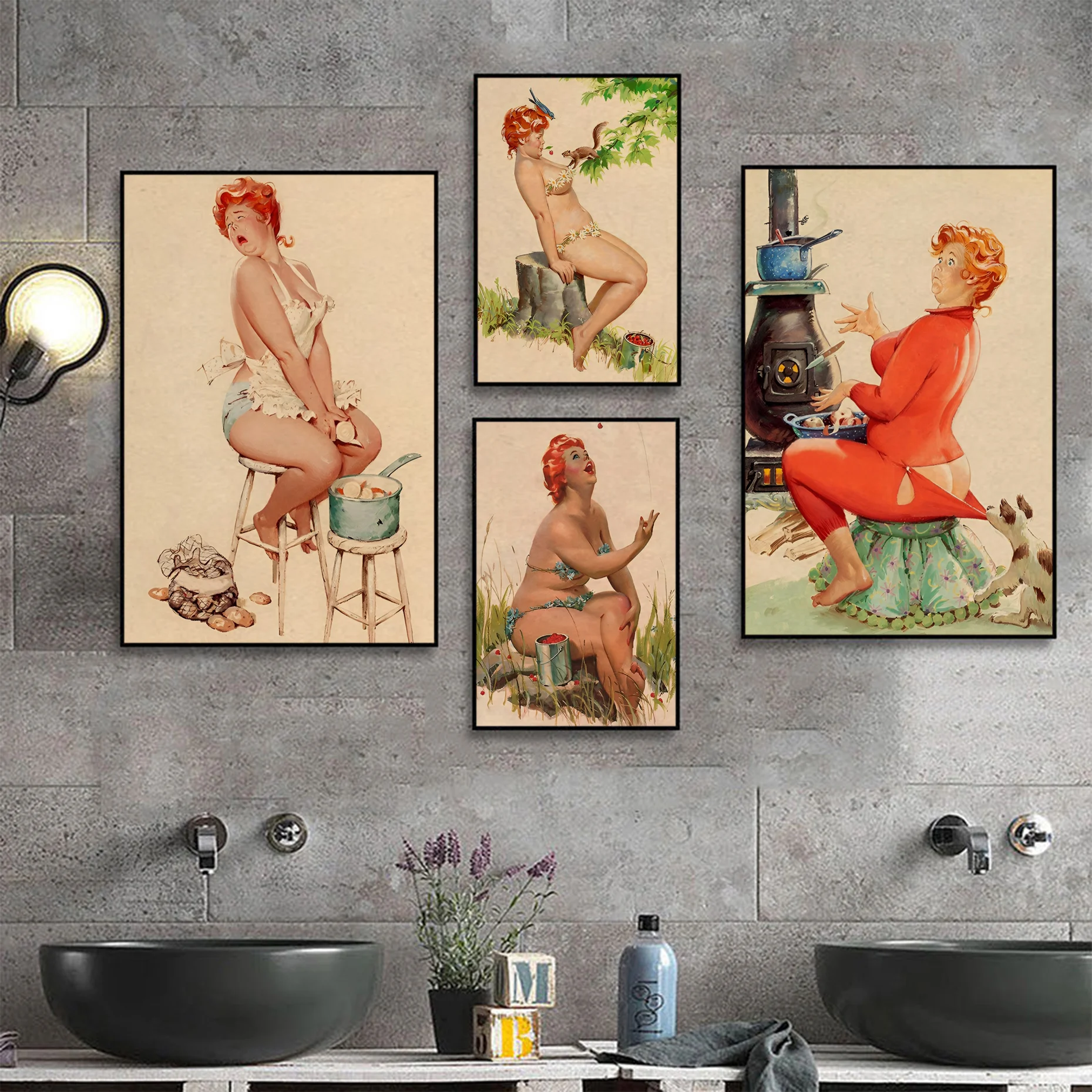 

Hilda Plus Size Pin Girl Movie Posters Decoracion Painting Wall Art Kraft Paper Home Decor