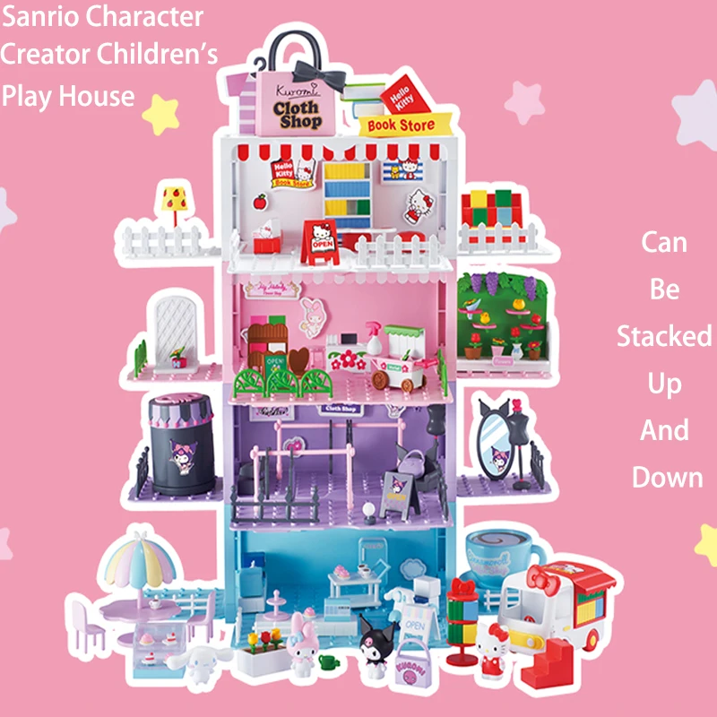 

Kawaii Sanrio Cartoon Hello Kitty Kuromi My Melody Cinnamonroll DIY Trend Clothing Store Playhouse Cute Girls Birthday Toy Gift