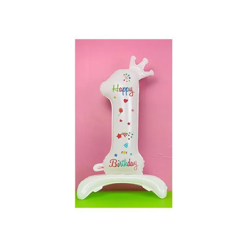 Белый стоячий цифровой воздушный шар с принтом короны из алюминиевой фольги