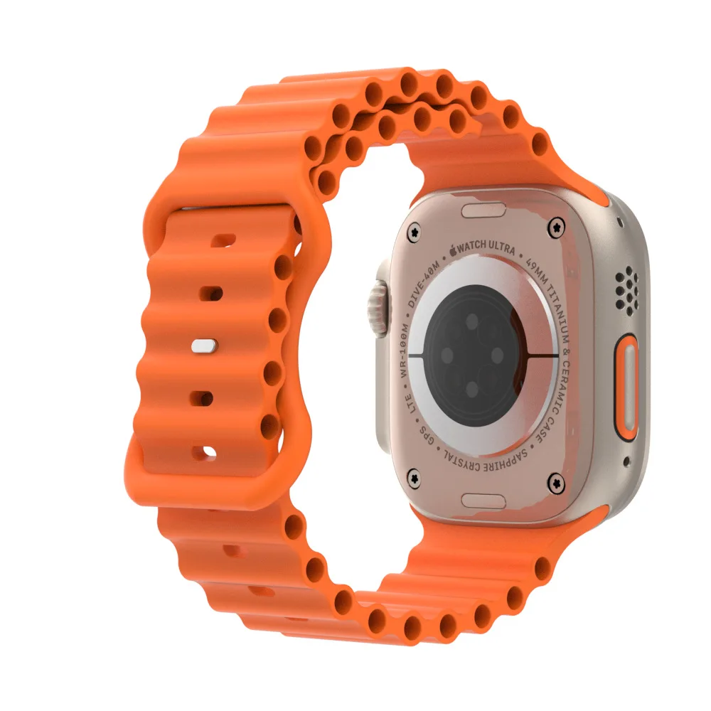 Silicone Band for Apple Watch SE 44mm Band Replacement Strap Wristbands for Iwatch Series 8 7 6 5 4 3 45 42 41 40 38mm Watchband