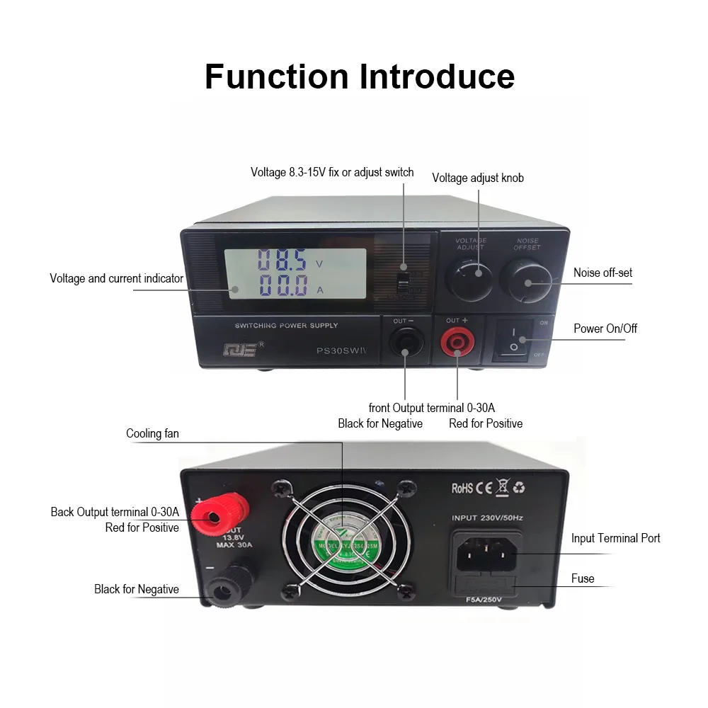 High Efficiency Power Supply Radio Transceiver PS30SW 30A 13.8V TH-9800 KT-8900D KT-780Plus KT8900 KT-7900D Car Radio