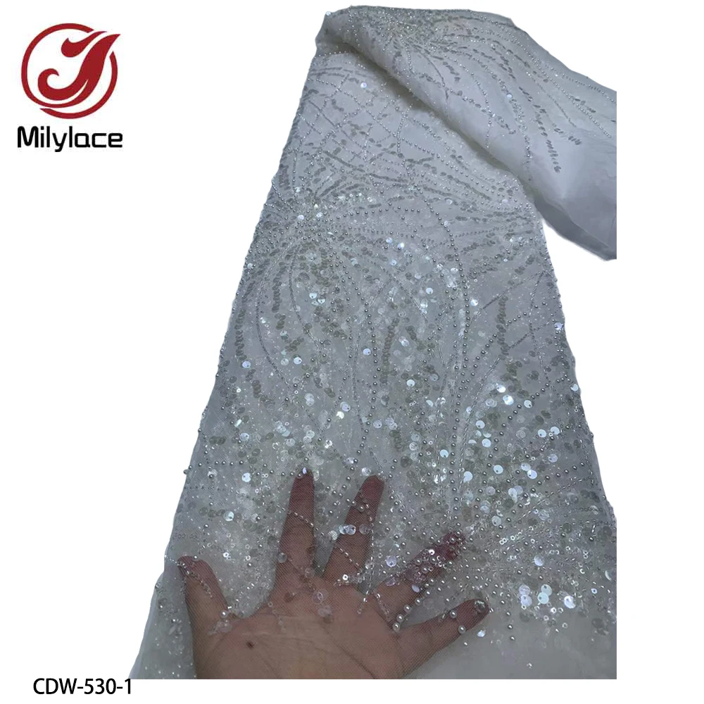 

Роскошная кружевная ткань ручной работы с блестками и бисером из французского тюля для шитья, нигерийская кружевная ткань 2022, кружевная ткань высокого качества