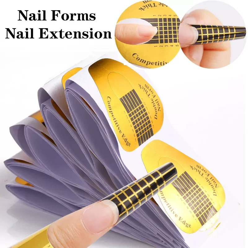 

French Nail Form Tips Acrylic UV Gel Extension Curl Form Extension Gel Sticker Art Guide Mold Manicure Stencil