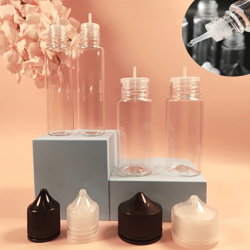 

30Pcs 30-120ml Clear Plastic Empty Dropper Bottles Vape Pen Bottles Travel container Long Tip with Childproof Cap Water Bottles