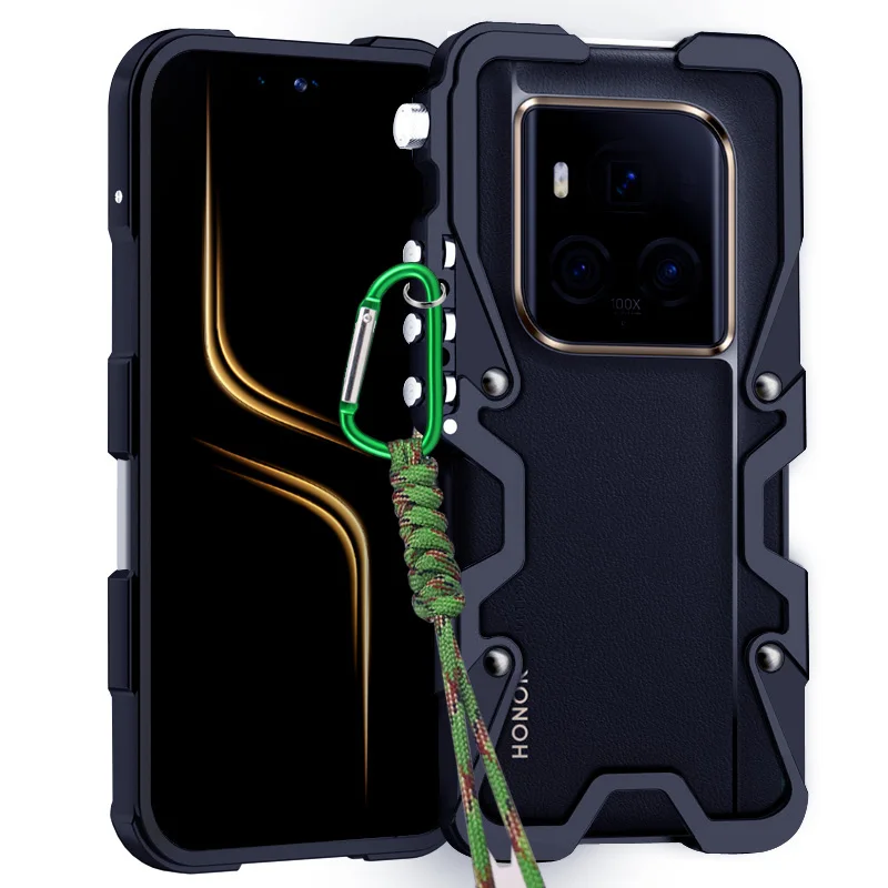 Фото Металлический алюминиевый бампер Zimon Luxury Armor для Honor Magic8 Magic7 Magic6 Magic 8 7 6 Pro RSR Lite, чехол с механическим дизайном, полностью ручная работа, с изображением черепа №2
