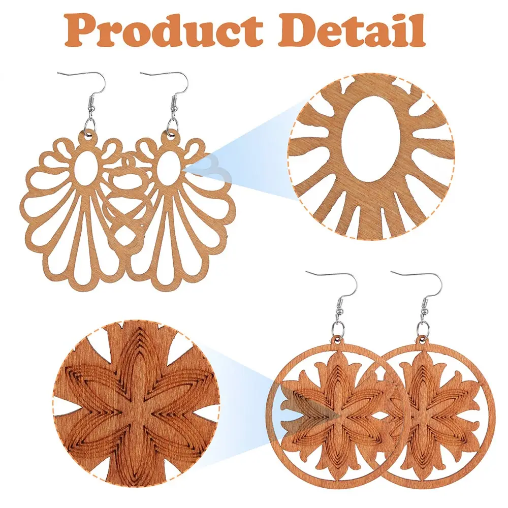 Комплект деревянных серег-Подвесок в африканском стиле богемные висячие серьги