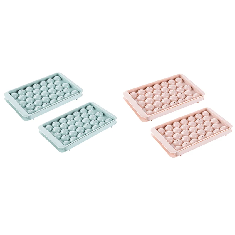 

Лотки для льда для морозильной камеры, 2 упаковки, Круглый квадратный лоток для льда с крышкой, многоразовая форма для льда, круглая форма с 33 ячейками