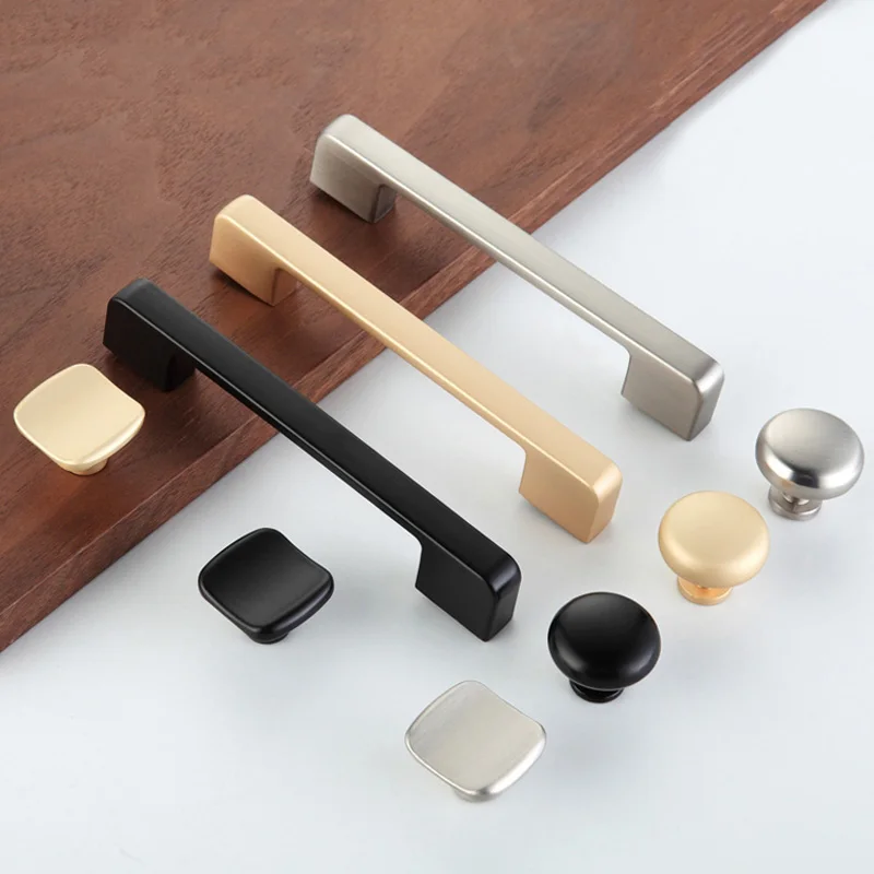 

Modern Simple Long Kitchen Cabinet Handles Black Pearl Gold Brushed Steel Furniture Hardware Wardrobe Pulls Cupboard Door Knobs