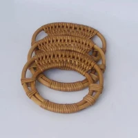 2022 wooden rattan bag handle replacement for diy making purse handbag round shaped woven handle bag accessories