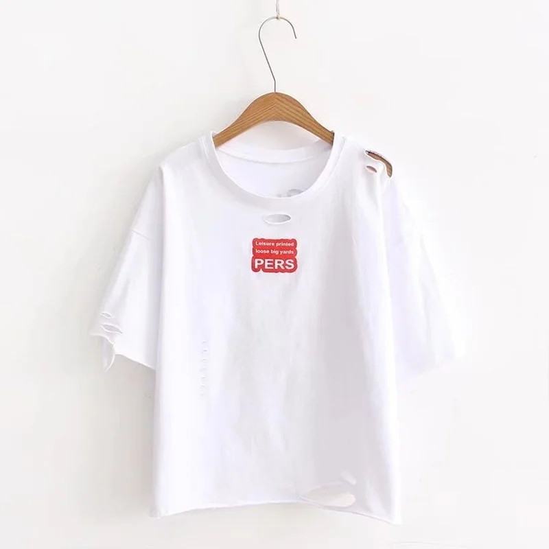 

Женская Винтажная футболка с принтом алфавита, с коротким рукавом