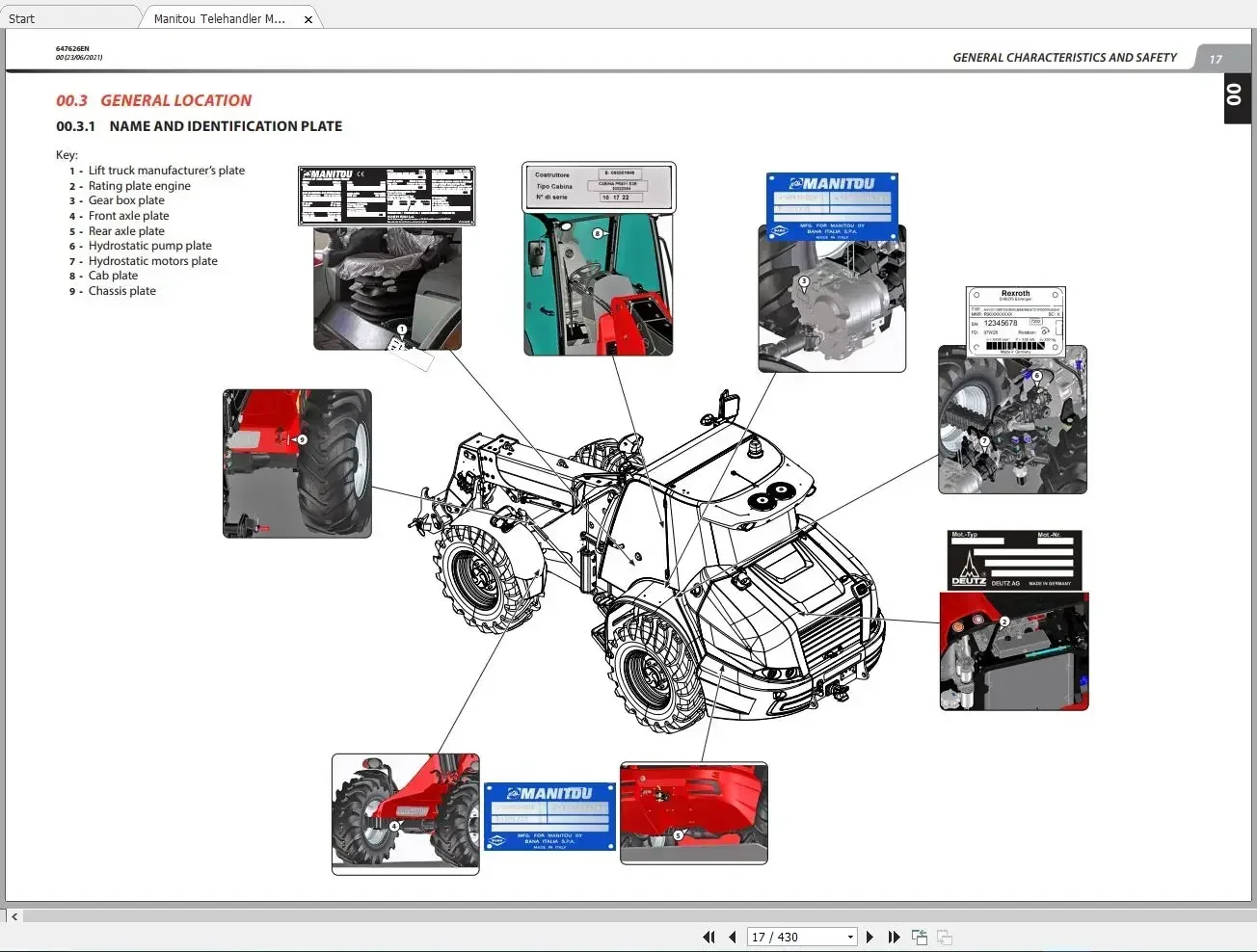 Фото SpecDiag [DVD5] Рабочие платформы Manitou Телескопический погрузчик PDF 7,8 ГБ Обновлено 06.2021 По руководство по ремонту, схема схемы №3