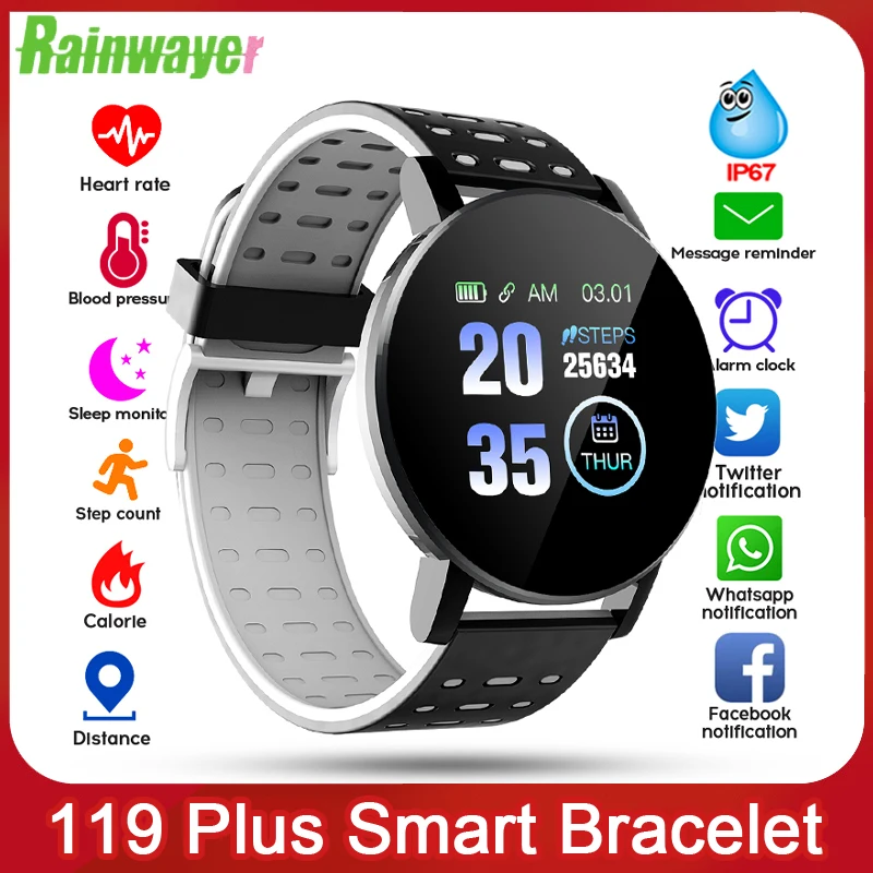 

Мужские Смарт-часы 119 Plus с функцией измерения кровяного давления и пульса