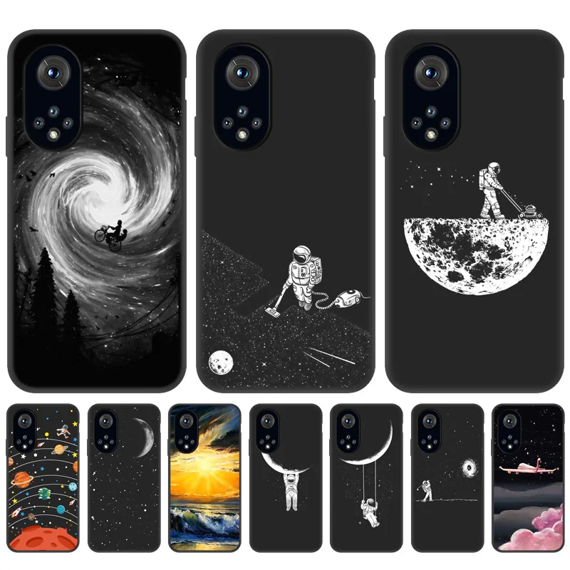 Painted Black Case For Huawei Honor 50 Case For Huawei P30 Lite P40 Pro Honor 50 Lite 10 20 10i 9A 9 8X P Smart 2021 Back Covers