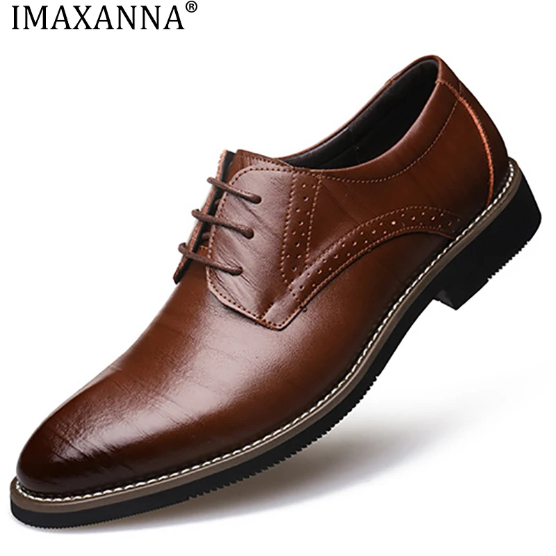 

Туфли IMAXANNA мужские классические, классические туфли дерби, на шнуровке, Повседневная Деловая обувь для свадьбы в британском стиле