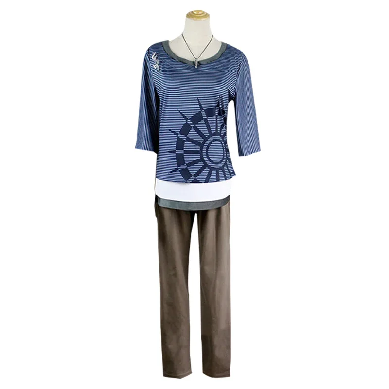 Костюм для косплея рантаро из аниме данганронпа V3 синий топ в полоску коричневые