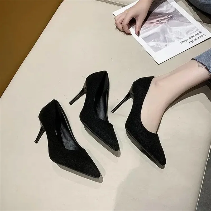 

Women's High Heels Spring And Autumn Season Pointed Shallow Mouth Fashion Temperament Sexy Black Versatile High Heels