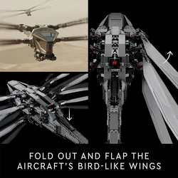 Конструктор в виде орнитоптера Атрейдесов, 1369 деталей, в комплекте фигурки некоторых персонажей: