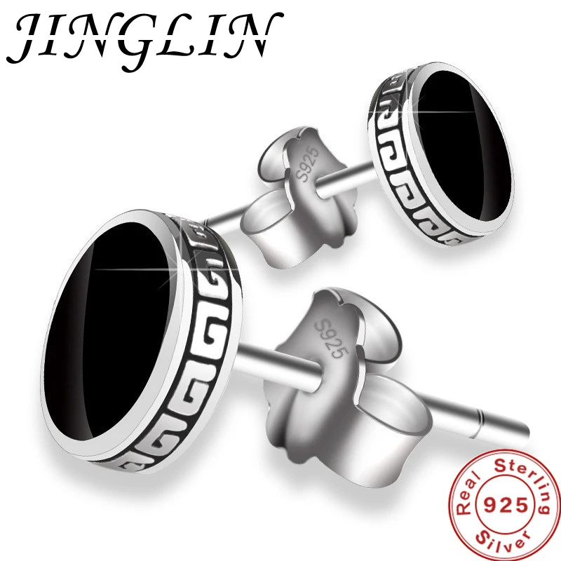 

JINGLIN Personalized 925 Sterling Silver Earrings Men'S For Women Single Earrings Street Punk Hip-Hop Jewelry Gift
