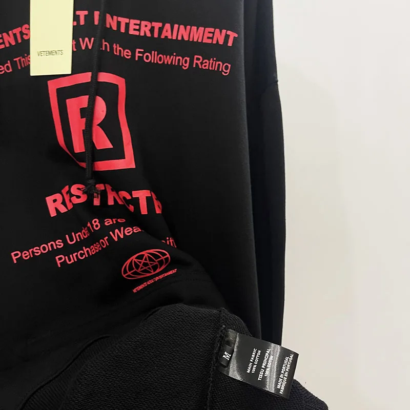 Свободный черный пуловер с капюшоном для мужчин и женщин хлопковый свитшот