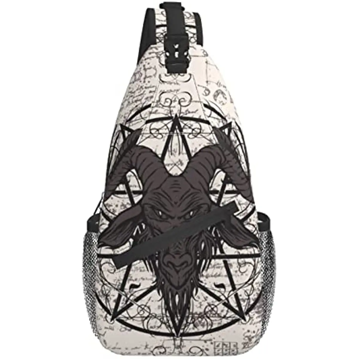 

Pentagram Goat Skull Sling Bag Crossbody Travel Hiking Chest Backpack Shoulder Daypack for Women Men One Size