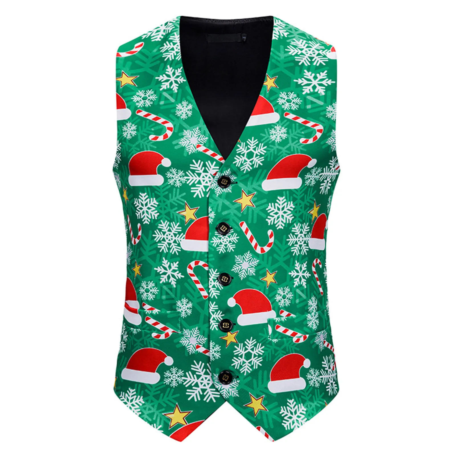 

Winter Autumn Vest Christmas And Casual Single-breasted Printed Men's Suit Men's Tank Tops Men T Shirts Loose