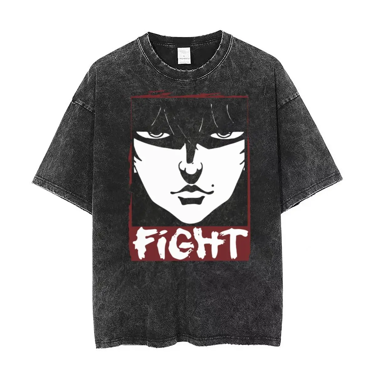 

Washed T Shirt Baki Hanma The Grappler Merch Hip Hop Vintage T-Shirts High Street Yujiro Fighting Fighter Streetwear Tops Tees