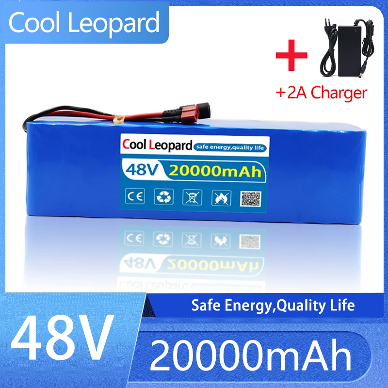 

13S3P 48V Li-Ion Battery 48V 20Ah 1000W Lithium Battery Pack For 54.6v E-bike Electric Bicycle Scooter With BMS+Charger