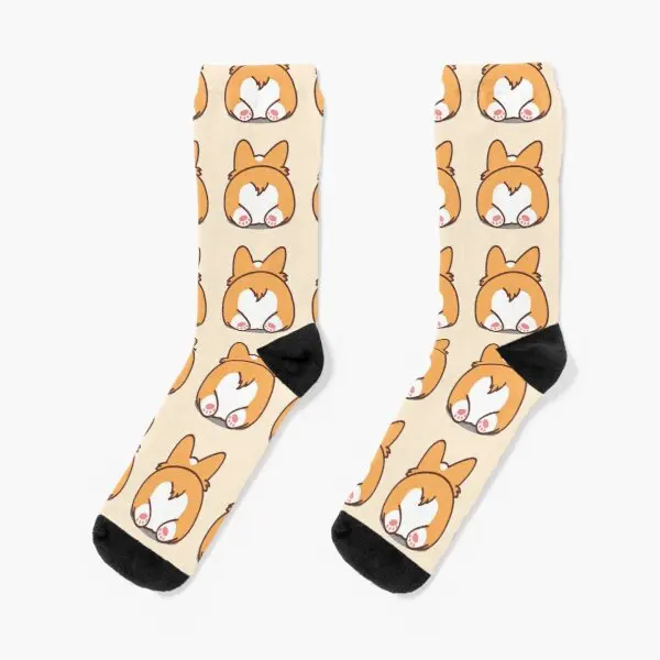 

Милые короткие спортивные носки Corgi с забавным рисунком для мужчин и женщин, удобные дышащие черные