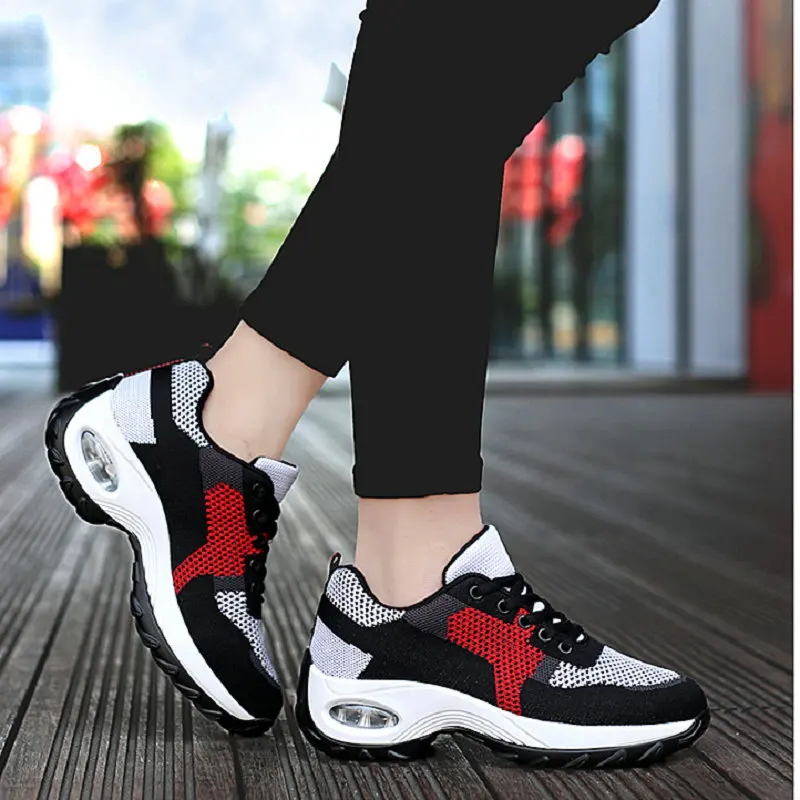 2023 New Women Air Cushion Shoe Woman Sneakers for Training Breathable Mesh Tenis Ladies Shoes for Sock Sports Zapatillas Mujer