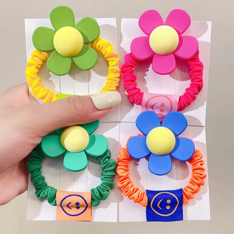 

Резинка для волос в Корейском стиле, модная эластичная заколка с цветами, аксессуар на голову