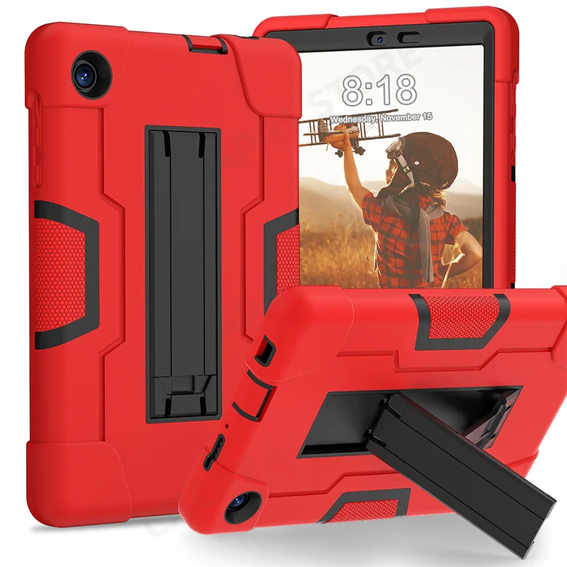 

3 Layers PC+Silicon Hybrid Shockproof Armor Cover For TCL TKEE Mid Case Kids 8" Tablet PC Protective Funda with Rear Kickstand