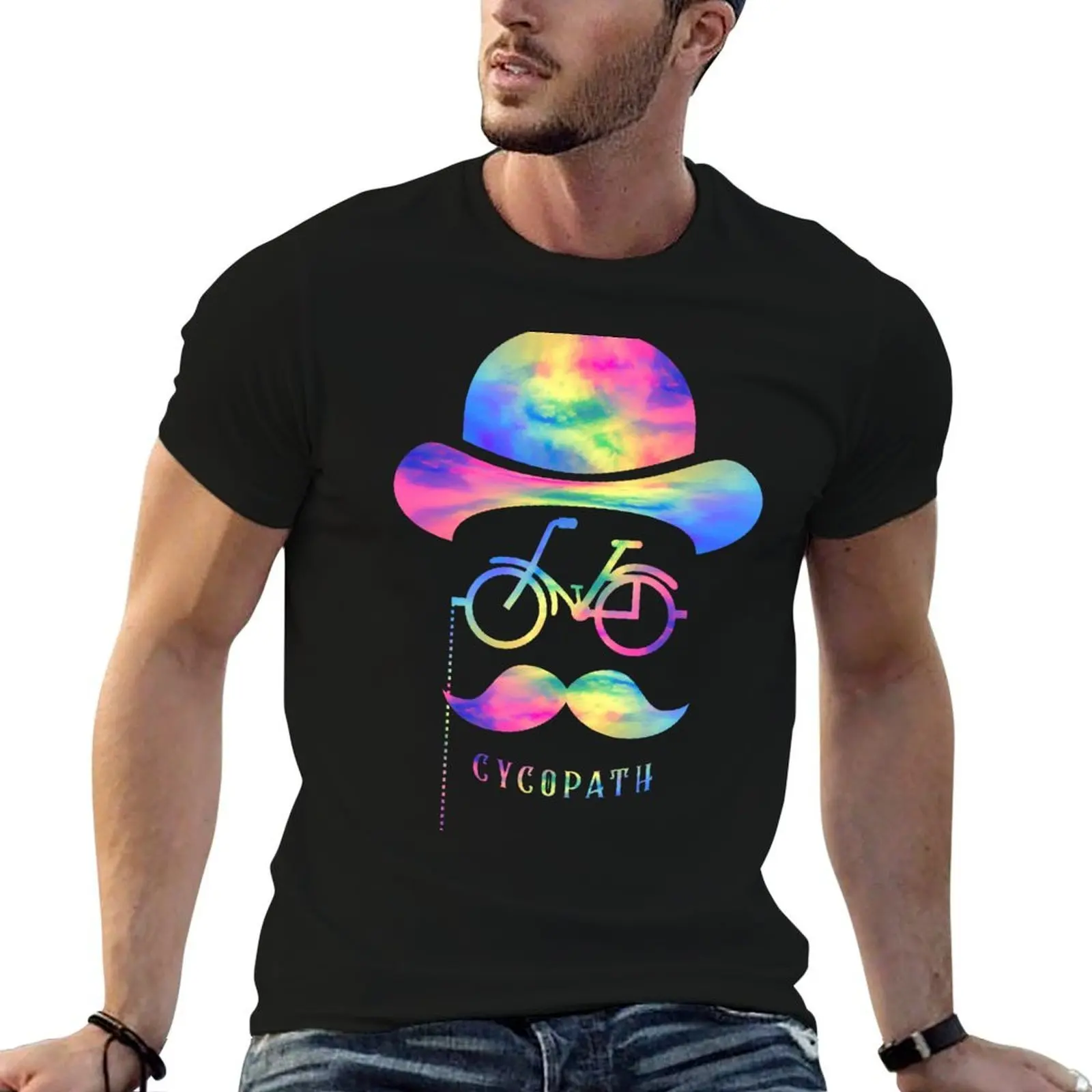 Фото Футболка Mustache Rider Cycologist, Mustache Rider Cycopath, винтажная футболка в стиле ретро с минимальным дизайном Mustache Rider для любителей велоспорта, футболка Mustache Ri №1