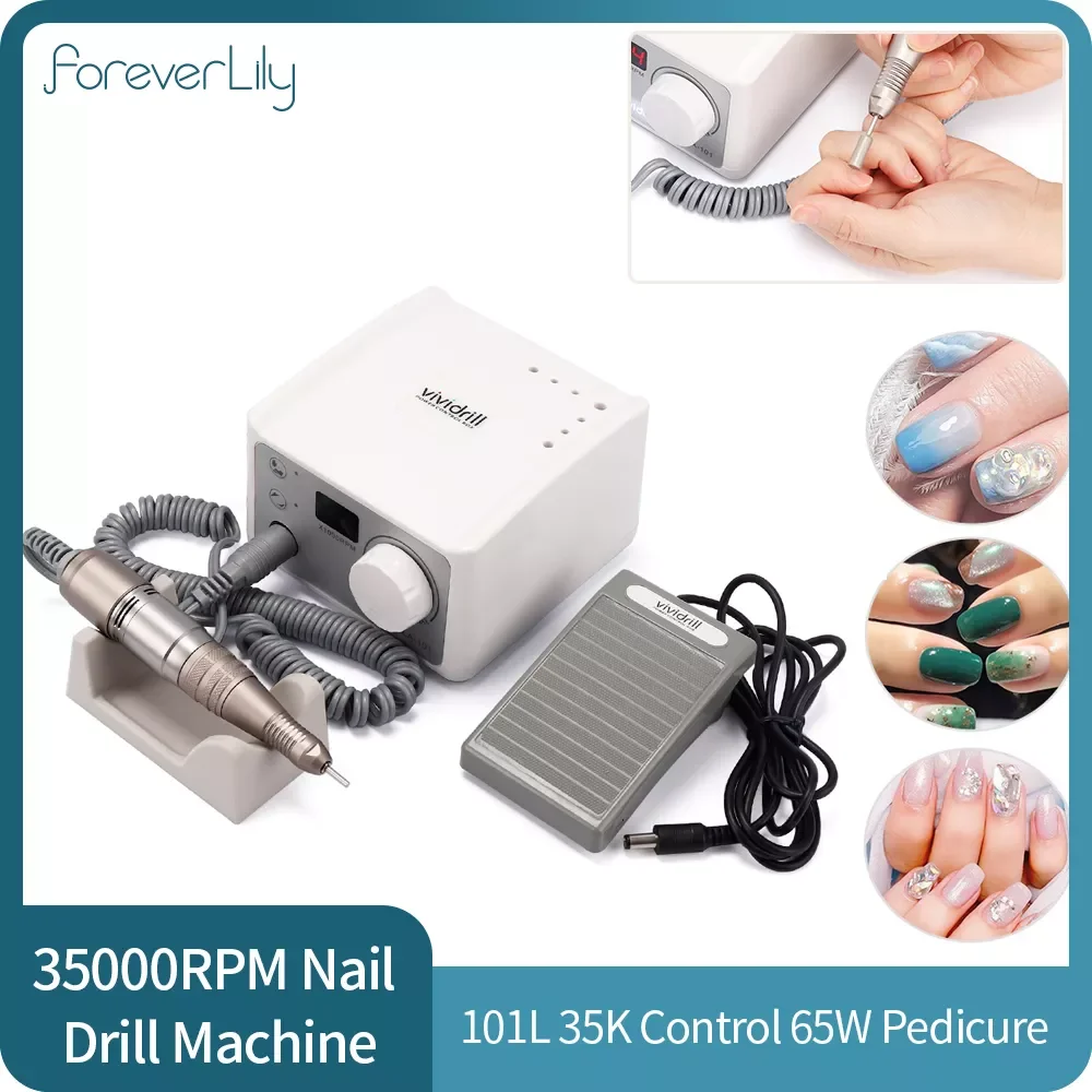 101L 35K Control 65W Nail Drill Machine 35000RPM Electric Manicure Drill Set for Manicure Apparatus Nail Pedicure Tools