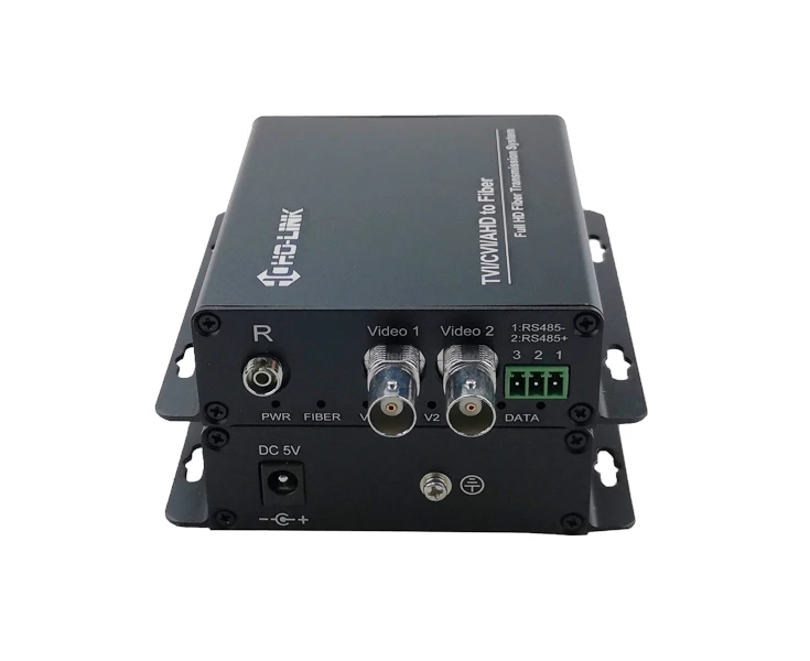 Optical Converter 1 Pair 2 Channel 720P AHD CVI TVI Fiber Optic To Coaxial Converter With RS485