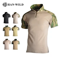 han wild cotton t shirt military camouflage camping tees hiking tactical shirt army trainning combat men clothing summer elastic