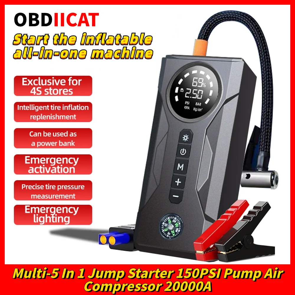 

OBDIICAT-S6 Newest High Power Starting Device Jump Starter Car Battery Booster Emergency Charger 12v Multifunction Device
