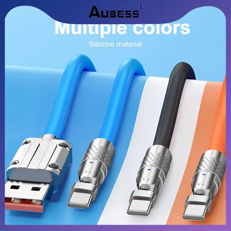 

Type-c Cable Elbow Zinc Alloy Game Data Cable Liquid Silicone Rubber Usb Cable 120w 6a For Samsung Huawei Xiaomi Fast Charging