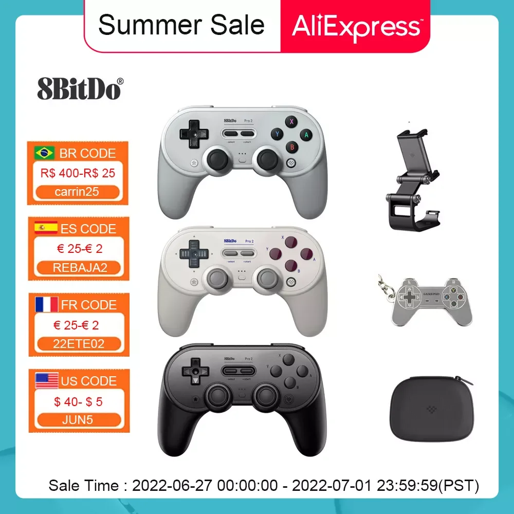 

8Bitdo Pro 2 Bluetooth Controller Wireless Joystick Gamepad for Switch PC macOS Android Steam Raspberry Pi Game Accessories