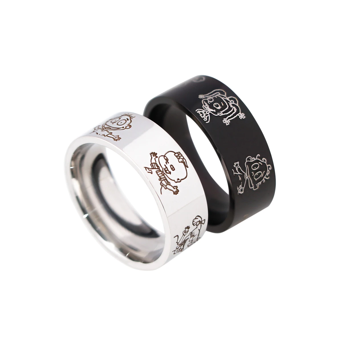 

Cartoon Dinosaur Ring Anime Couple Rings Stainless Steel Ring Unisex Ring Prop Jewelry Gift Accessory