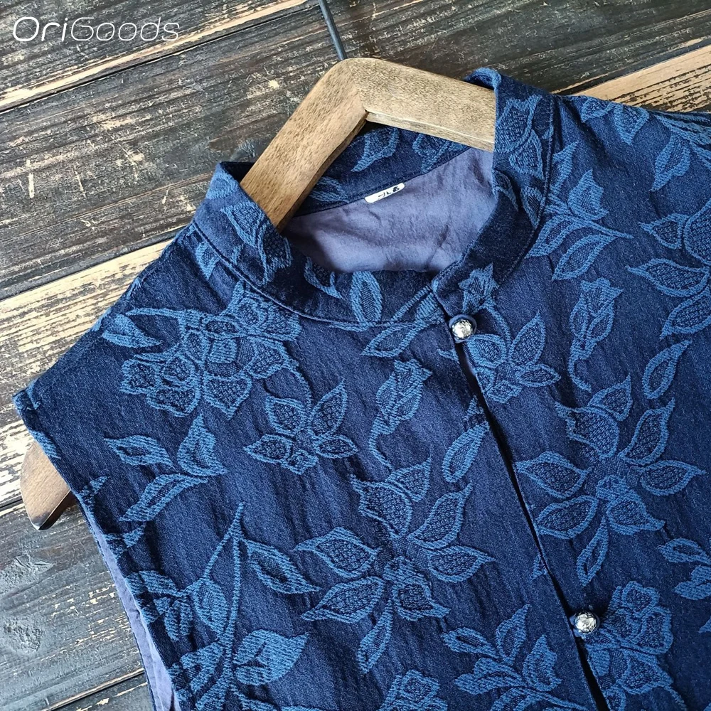 Женский жаккардовый жилет в китайском национальном стиле X070 осень 2024