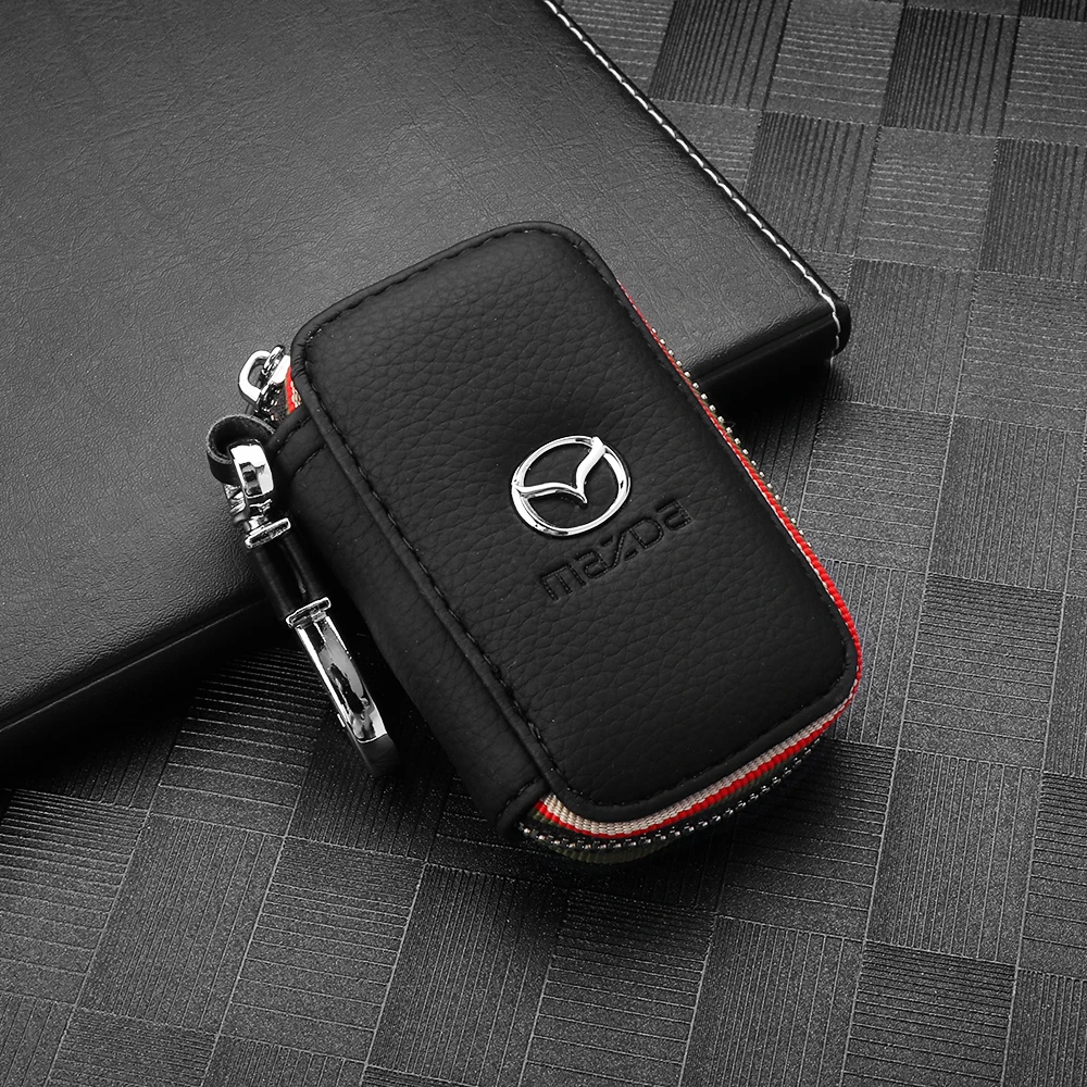 

Leather Car Remote Keychain Protector Key Case Cover Bags For Mazda 3 Cx5 6 2 Cx3 Cx30 Mx5 Nb 5 Nc Cx7 Cx9 Demio Bt50 323 Rx8
