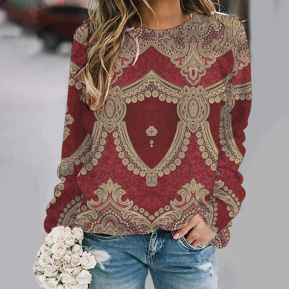 

Женский свитер с круглым вырезом и длинным рукавом, в стиле ретро