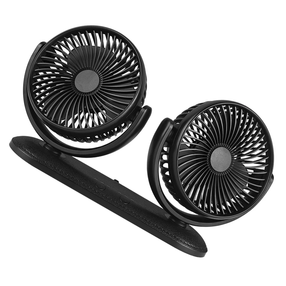 

Dashboard Dual Head Electric Fan USB Plug Auto Fans Home Window Cooling Air Car Abs Birthday Gift Stroller