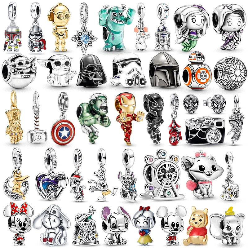 

NewStar Wars and Disney Collection 925 Silver Beads for Original Pandora Bracelet Necklace DIY Jewelry Jewelry Making
