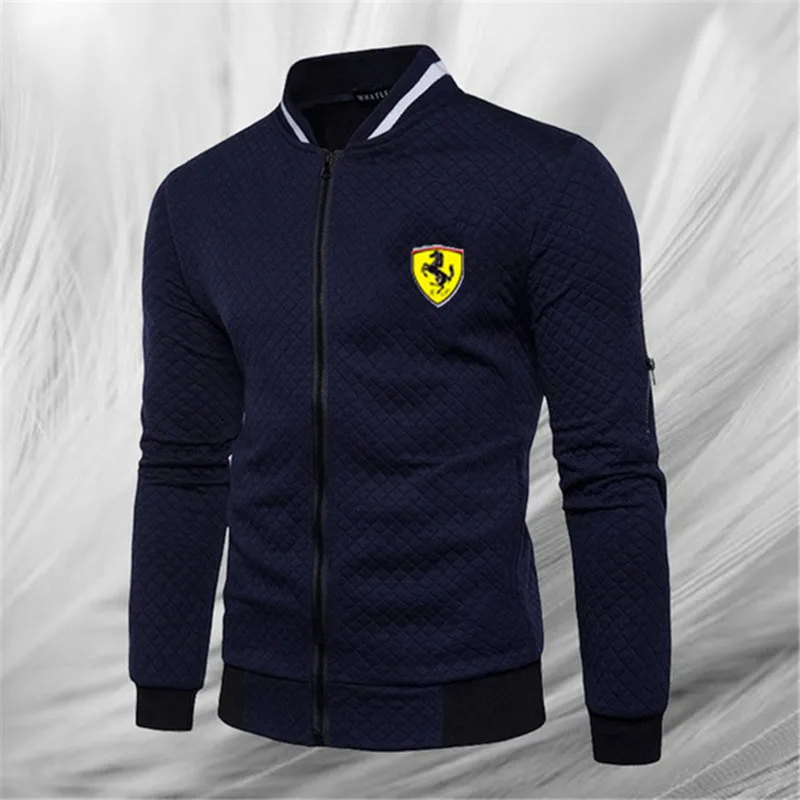 

Мужская куртка на молнии с принтом Ferrari, Повседневная модная уличная бейсбольная куртка для зимы, 2022